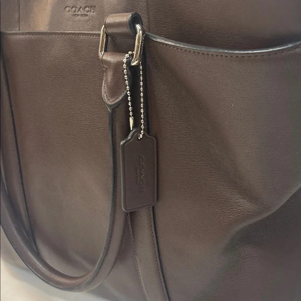Coach Brown Leather Shoulder Tote Bag